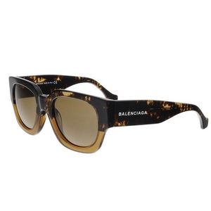 Brown Tortoise Gradient Square Sunglasses